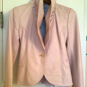 Rare Balmain Paris light pink leather jacket with belt